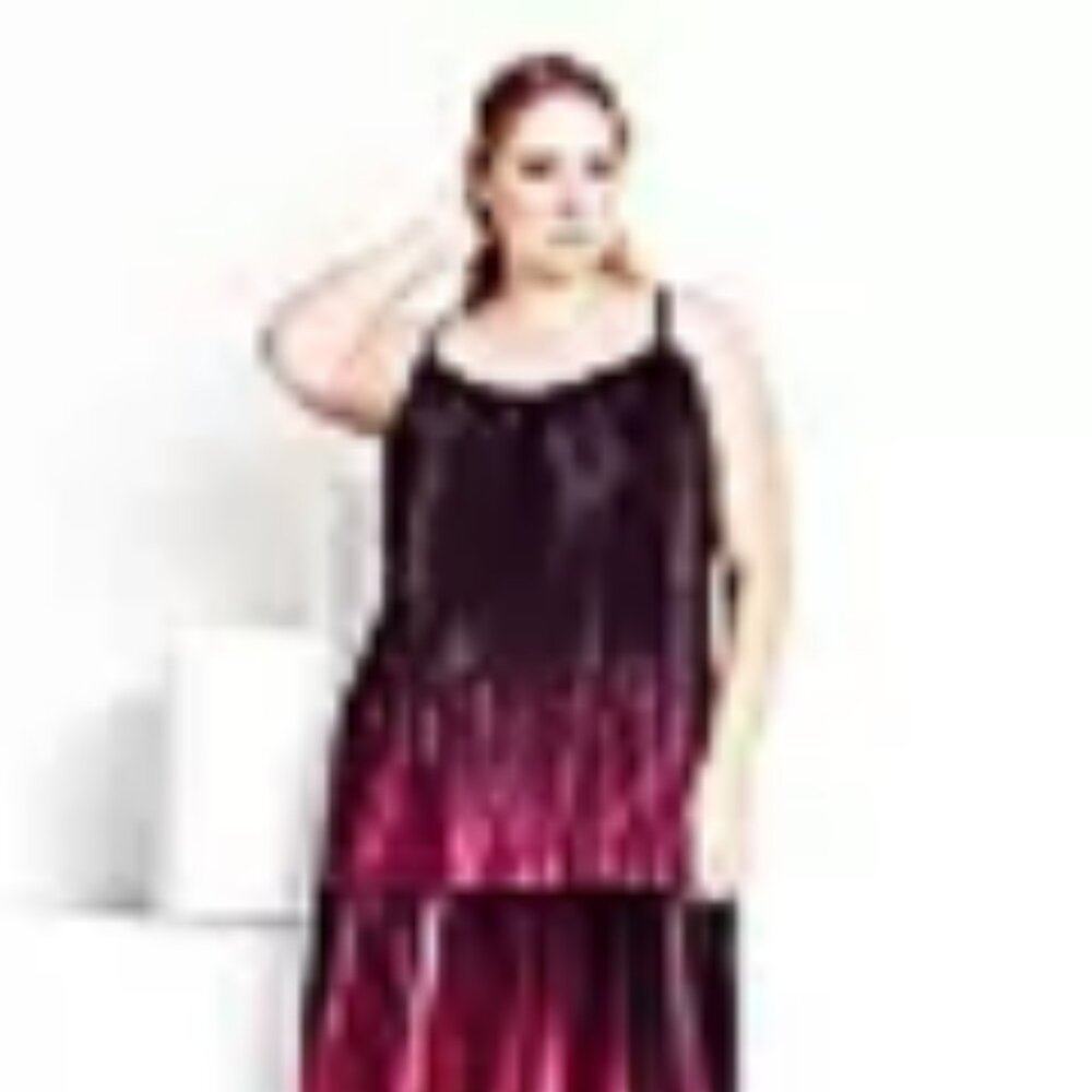 Pleated Ombre Cami - rustic red